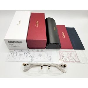 NEW! Cartier Pearl White Syracuse CT0056O Glasses